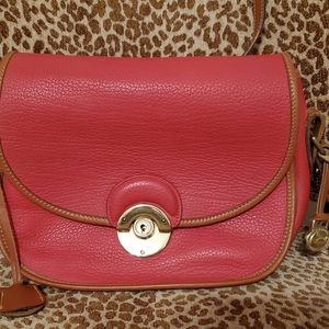 Vintage Dooney & Bourke Red Shoulder Bag with Lock